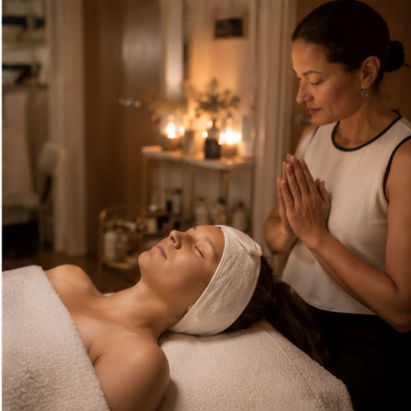 Angel Therapies - Holistic facial treatment during a bespoke healing session in London